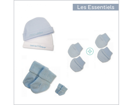 Ensemble préma bonnet + moufles + chaussettes