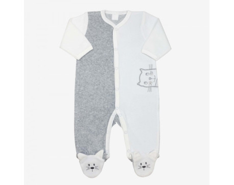 Pyjama préma en velours - ouverture devant