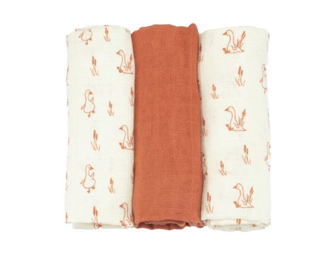 Lot de 3 langes 70x70 cm - Oies
