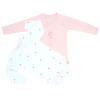Lot de 2 bodies Manches Longues - Rose Love