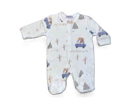Pyjama prématuré velours – Moutons sur la lune