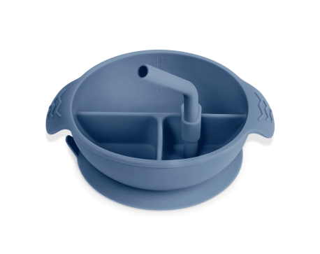 Bol Bébé Haakaa 3 Compartiments – Silicone alimentaire avec paille