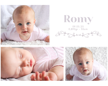 Faire‑part naissance prématurée avec 3 photos