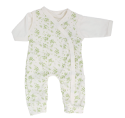 Ensemble salopette et haut pour bébé prématuré – coton bio – Fleurs vertes
