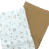 Lot 2 langes animaux en gaze de coton - camel