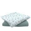 Lot de 2 langes en gaze de coton motif fleuri et uni
