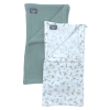 Lot de 2 langes en gaze de coton motif fleuri et uni