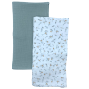 Lot de 2 langes en gaze de coton motif fleuri et uni