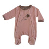 Pyjama prématuré velours rose pâle brodé