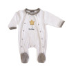 Pyjama prématuré velours blanc étoile