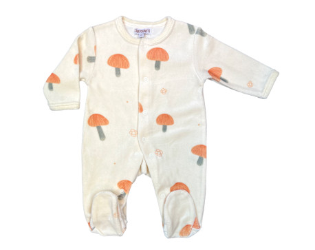 Pyjama prématuré velours – Champignons