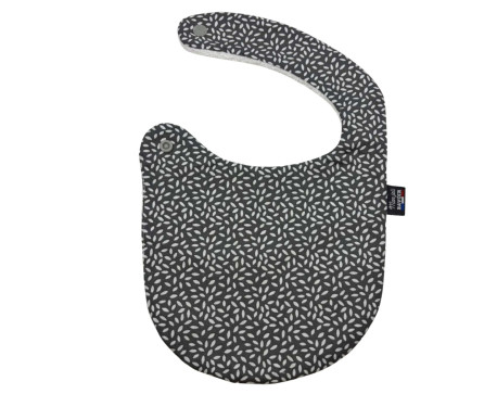 Bavoir nourrisson 0-6 mois en coton éponge OEKO-TEX – Fabrication française - Pétale gris