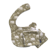 Coffret naissance – 1 bavoir + 4 lingettes lavables Morif Elephant