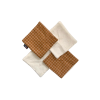 Coffret naissance – 1 bavoir + 4 lingettes lavables Carreaux Camel