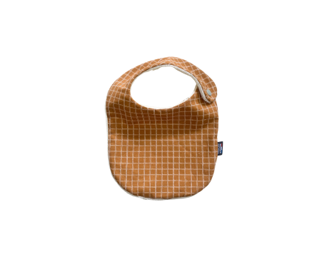 Bavoir nourrisson 0-6 mois en coton éponge OEKO-TEX – Fabrication française - Carreaux Camel