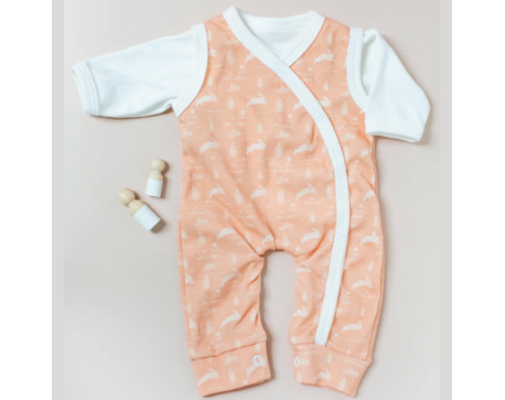 Ensemble Salopette + Haut Bébé Prématuré en Coton Bio - Modèle Leaping