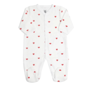 Pyjama prématuré velours – Petits Cœurs Rouge