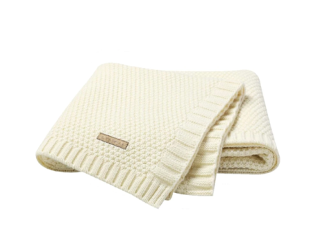 Couverture bébé en tricot 80x100 cm, écru