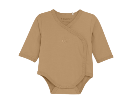 Body prématuré en coton bio pour couveuse – ouverture facile soins néonatalogie – camel