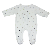 Pyjama bébé prématuré blanc à étoiles – Dors-bien naissance prématurée