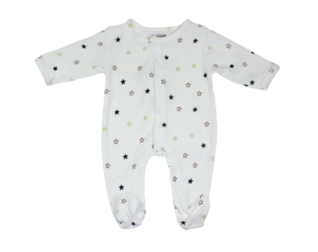 Pyjama bébé prématuré blanc à étoiles – Dors-bien naissance prématurée