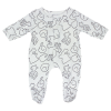 Pyjama bébé prématuré blanc motif animaux – Dors-bien naissance prématurée