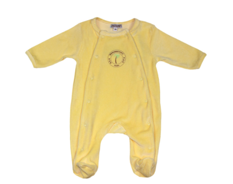 Pyjama bébé prématuré jaune en velours motif Sahara