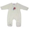 Pyjama blanc en velours pour bébé prématuré motif arbres