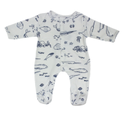 Pyjama bébé prématuré manches longues blanc animaux marins